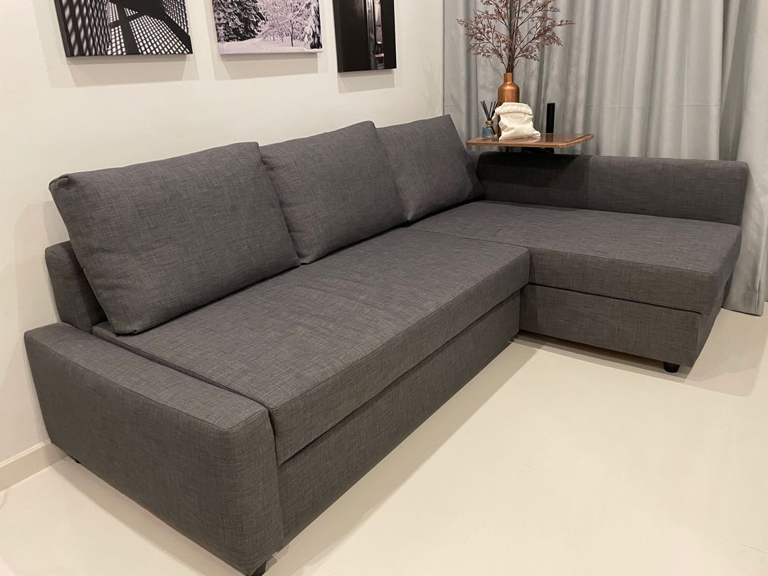 IKEA LShape Sofa Bed FRIHETEN Grey, Furniture & Home Living, Furniture
