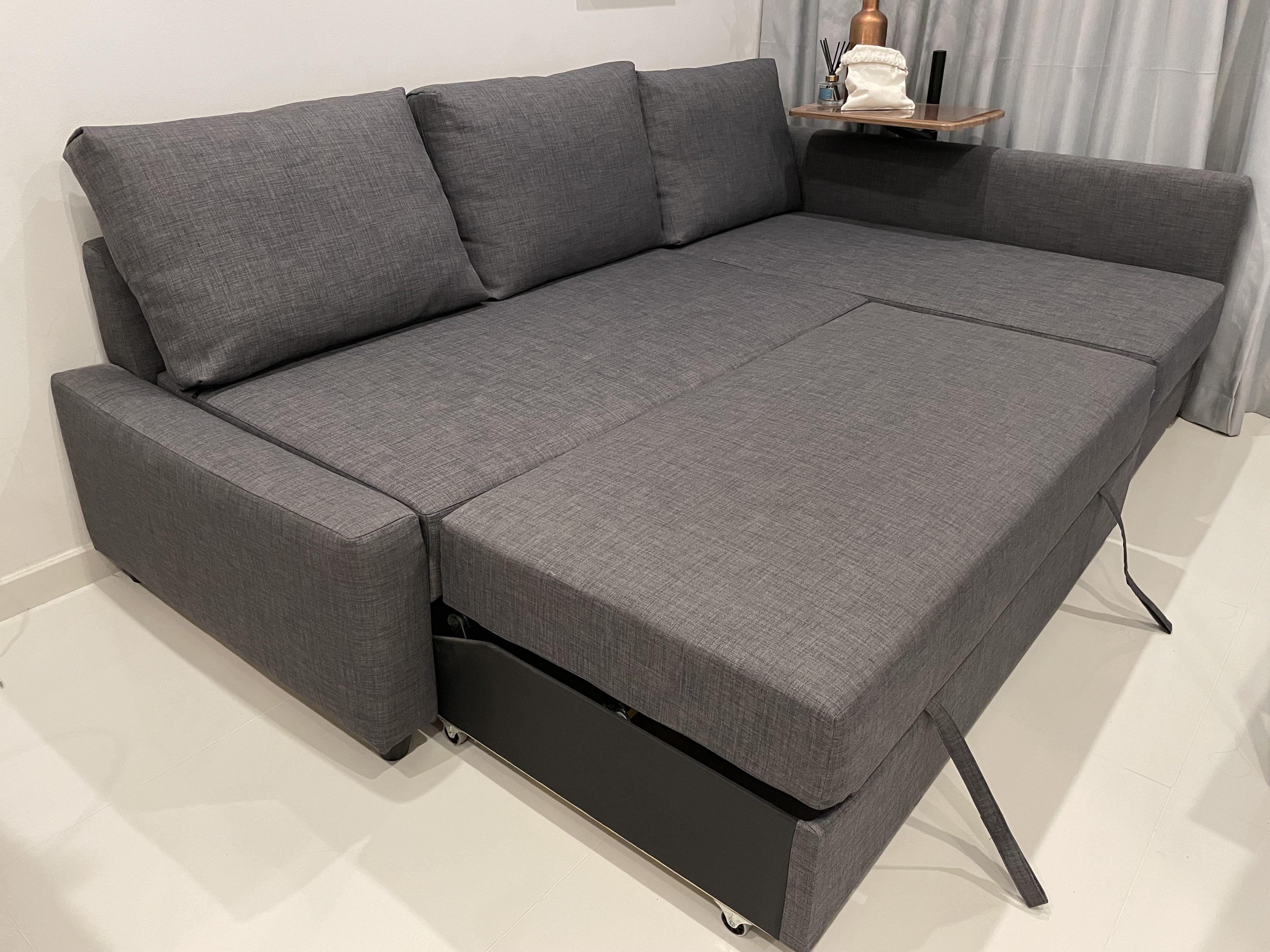 IKEA LShape Sofa Bed FRIHETEN Grey, Furniture & Home Living, Furniture