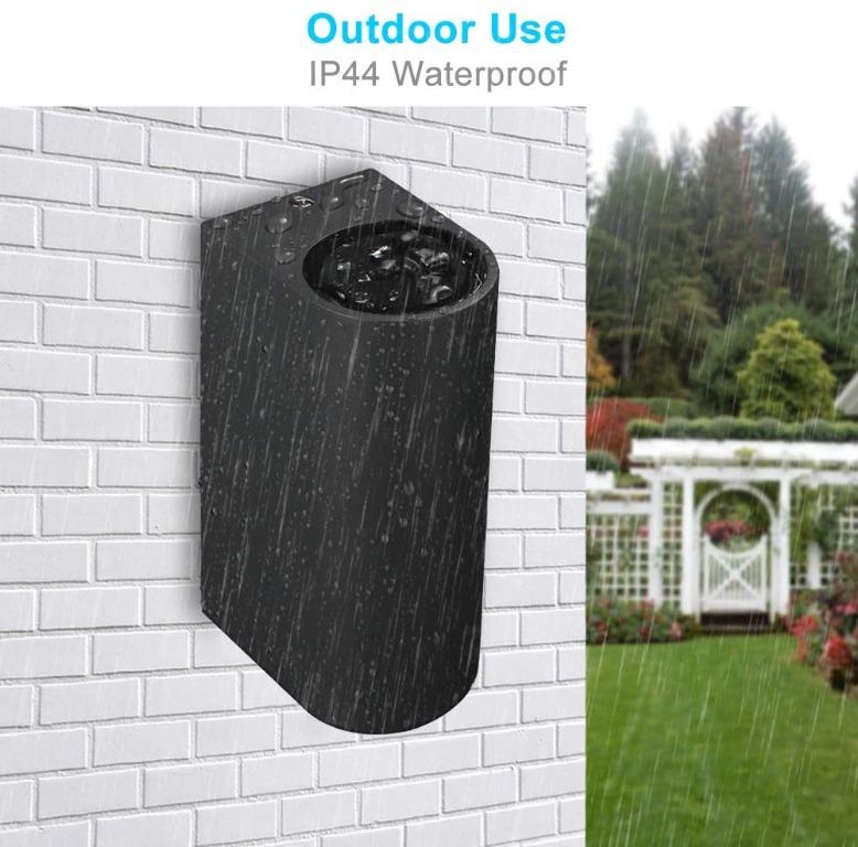 LASIDE Outdoor Wall Lights, Anthracite Grey GU10 Up Down Outside Wall