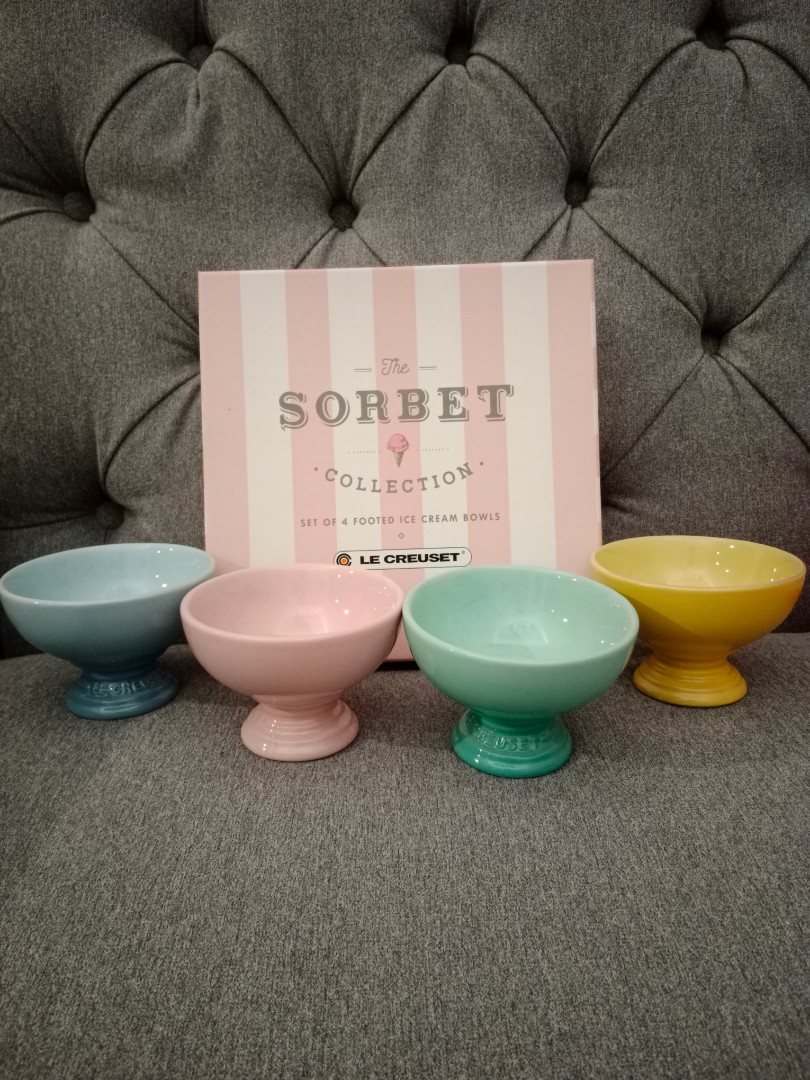 Le Creuset Sorbet collection Icecream bowls set of 4, Furniture & Home