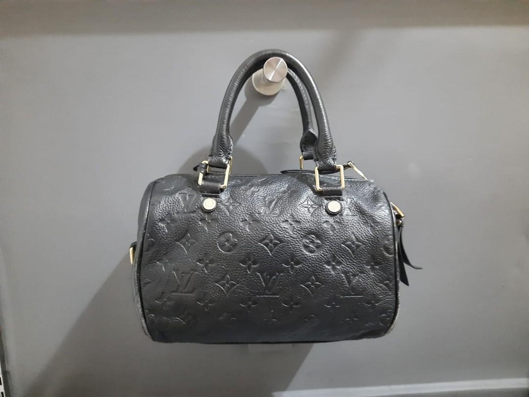 LOUIS VUITTON Speedy 30 Bandouliere Empreinte Leather Noir Handbag 