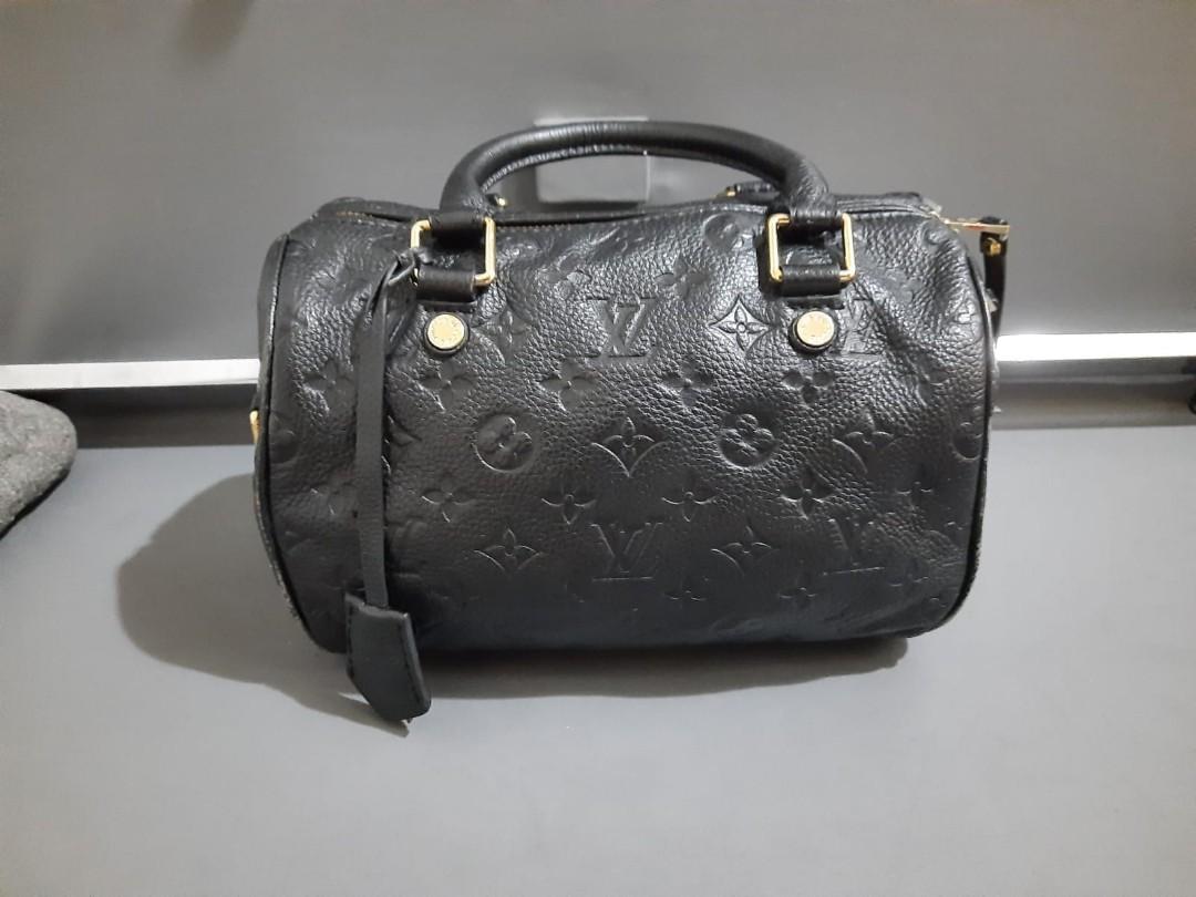 LOUIS VUITTON Speedy 30 Bandouliere Empreinte Leather Noir Handbag 