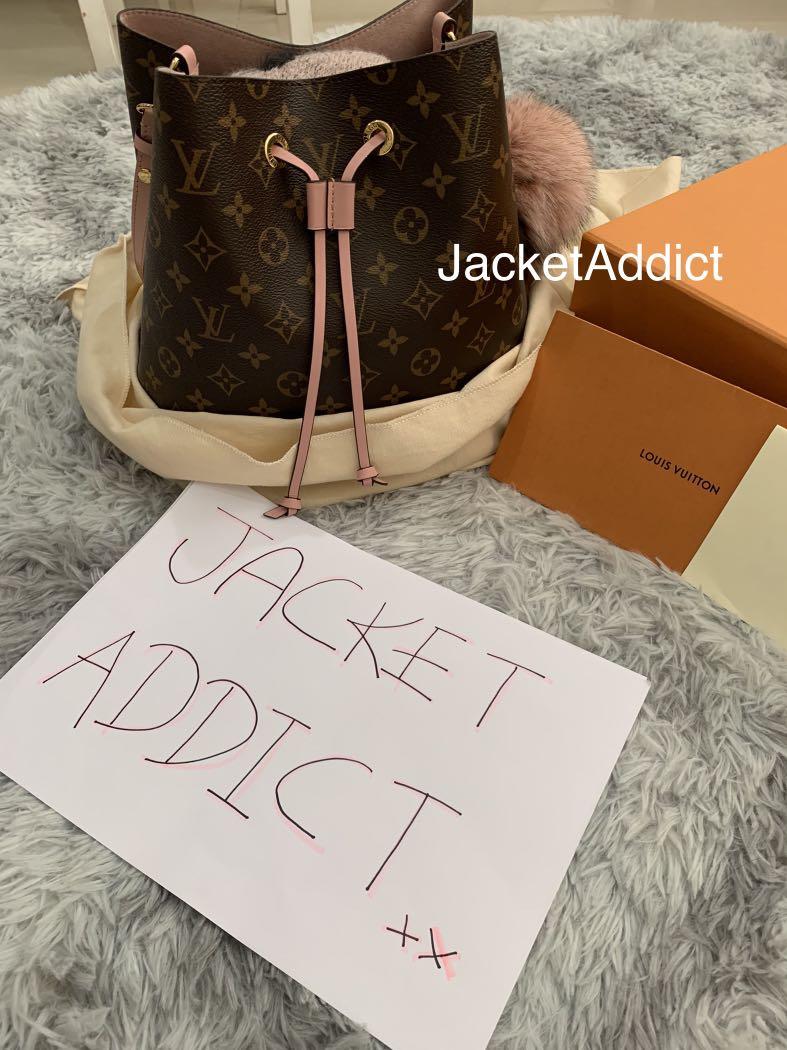Pink and white online lv neonoe bag
