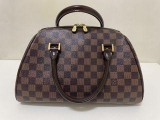 正品LV咖啡色棋盤格紋手提元寶包