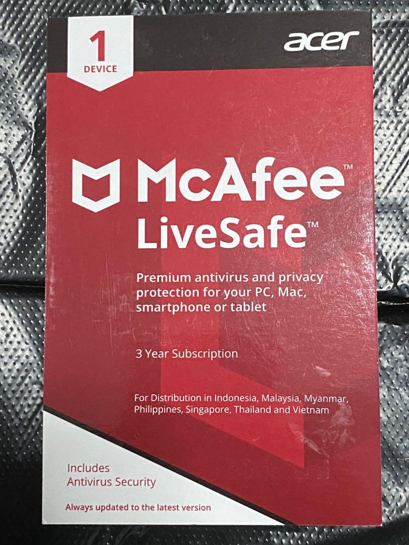 McAfee Antivirus 3 years Computers Tech Laptops Notebooks on Carousell