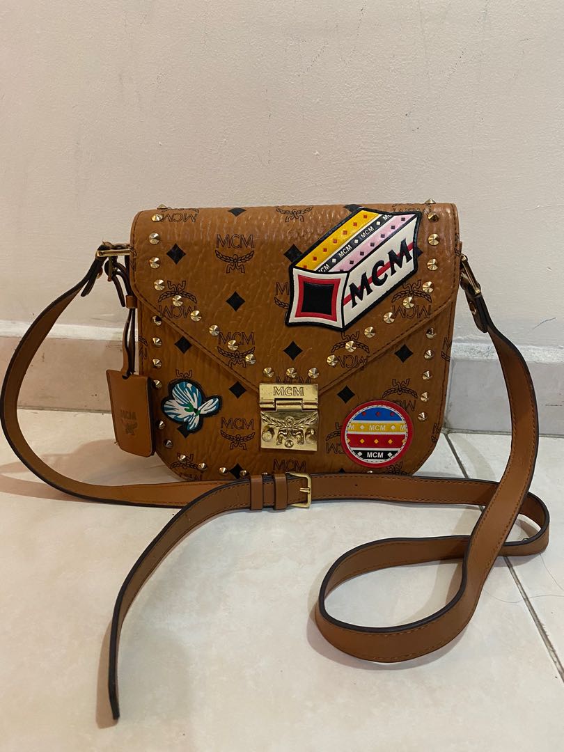 Mcm bag with patches online