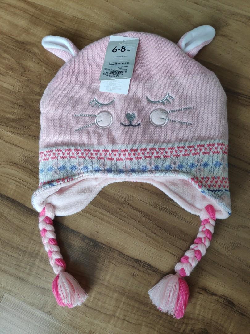 Age 6-9 months Mothercare MotherCare Wooly Hat Cream and Pink 