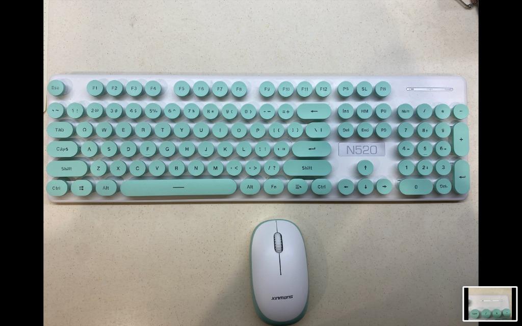 N520 Wireless Mechanical Keyboard + mouse (Aqua Blue) (Category: Computer Keyboard) located in Pasig City. Submitted by ysabellyyyyy (Listing ID 1124625566, Image 1). Description: - no box - used for only 1 month - almost brand new condition.