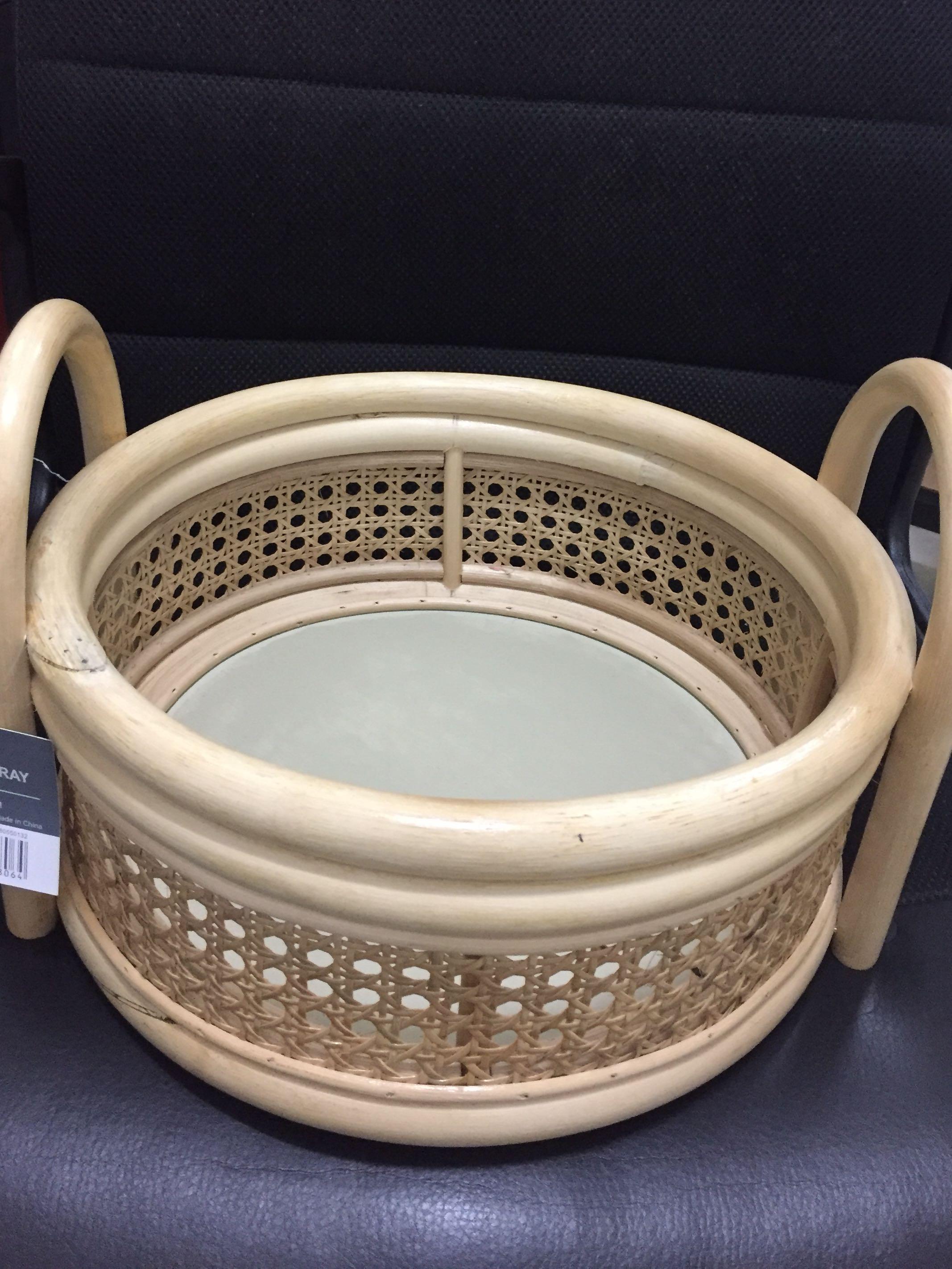 New Large Deep Rattan Tray With Webbing Home Furniture Home Decor On Carousell
