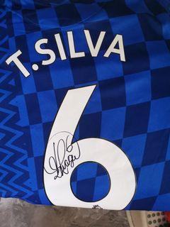 Nike Chelsea 2021/22 Home Jersey Signed by Thiago Silva (L)
