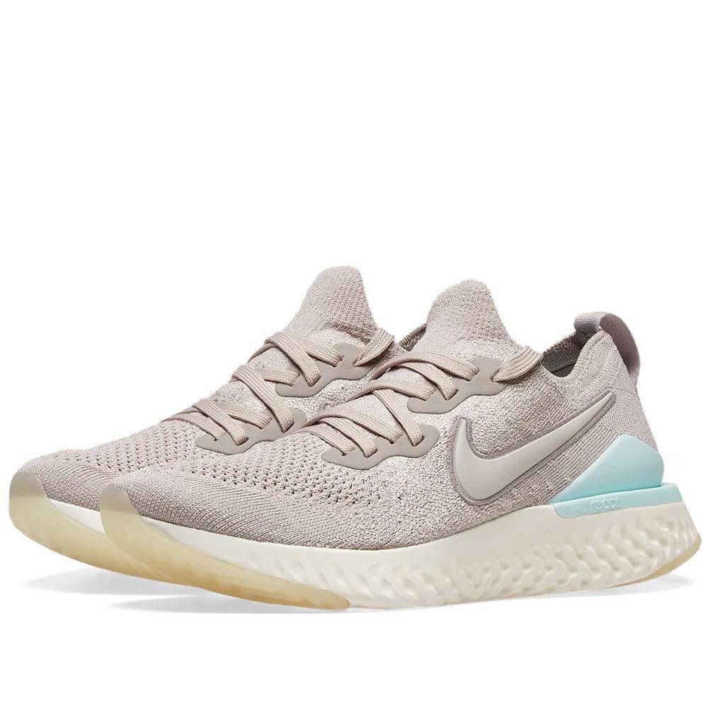 Nike Epic React Flyknit 2 Sneakers Trainers in Moon Particle - 6.5, Women's Fashion, Footwear, Sneakers on Carousell