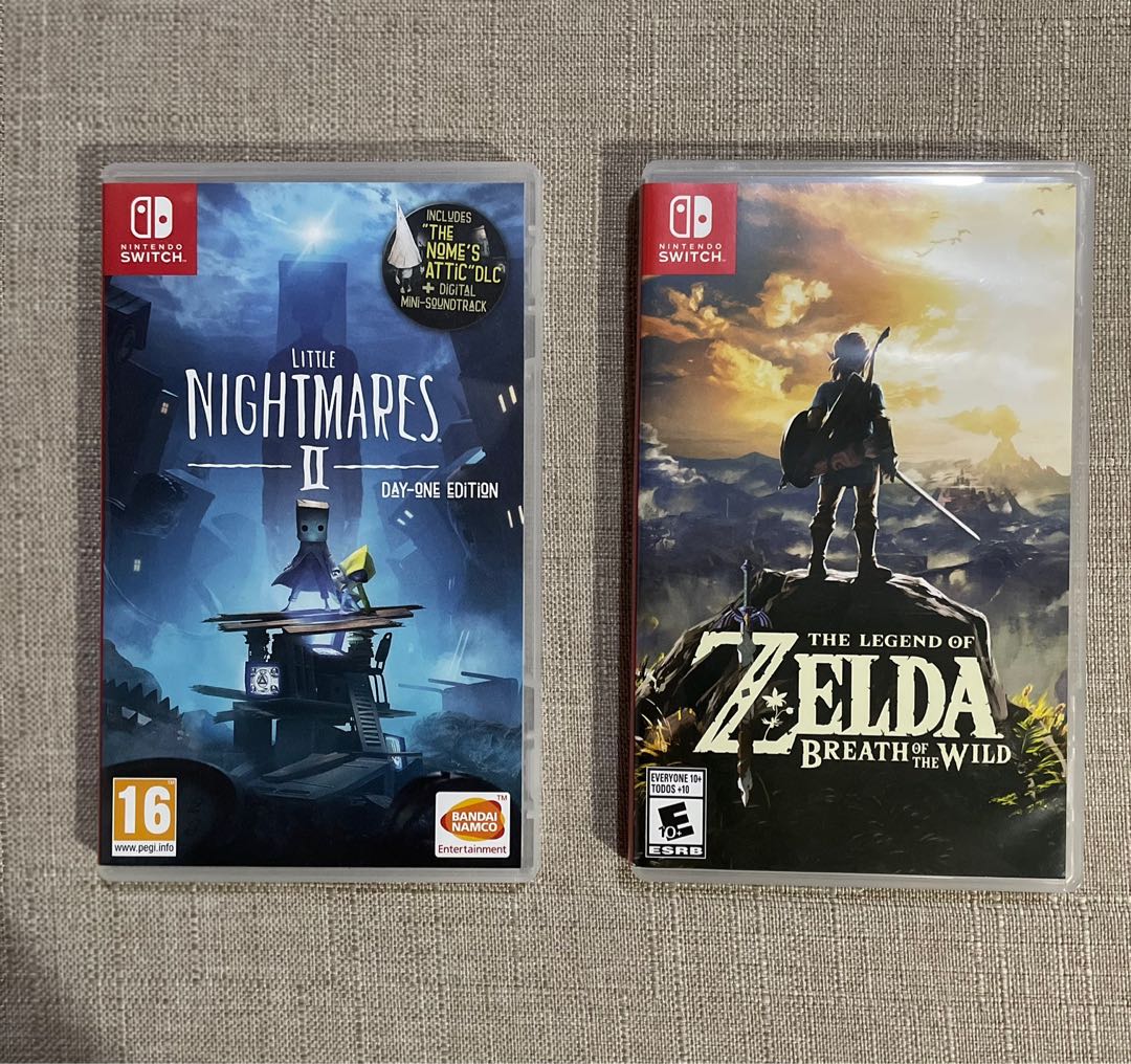 Nintendo Switch Games Zelda BOTW and Little Nightmares 2, Video Gaming