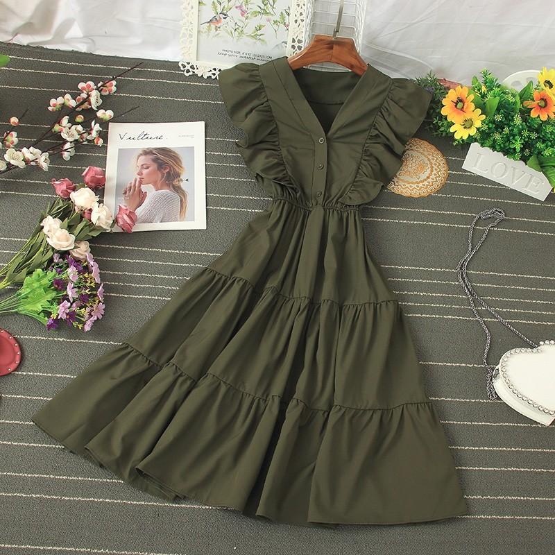 olive green frock