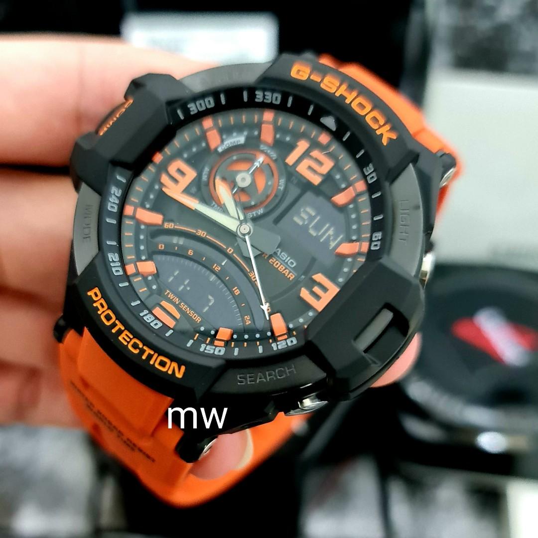 Original g shock GRAVITYMASTER orange resin men s watch ga1000 ga