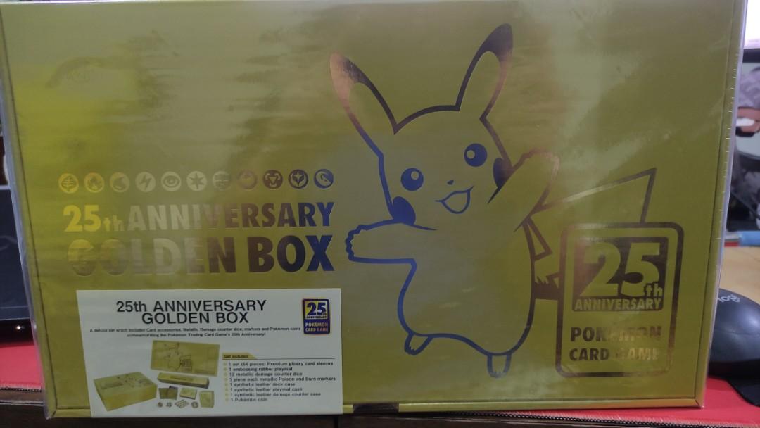 Pokémon 25th Anniversary Golden Box Singapore English edition *no cards*,  Hobbies  Toys, Toys  Games on Carousell