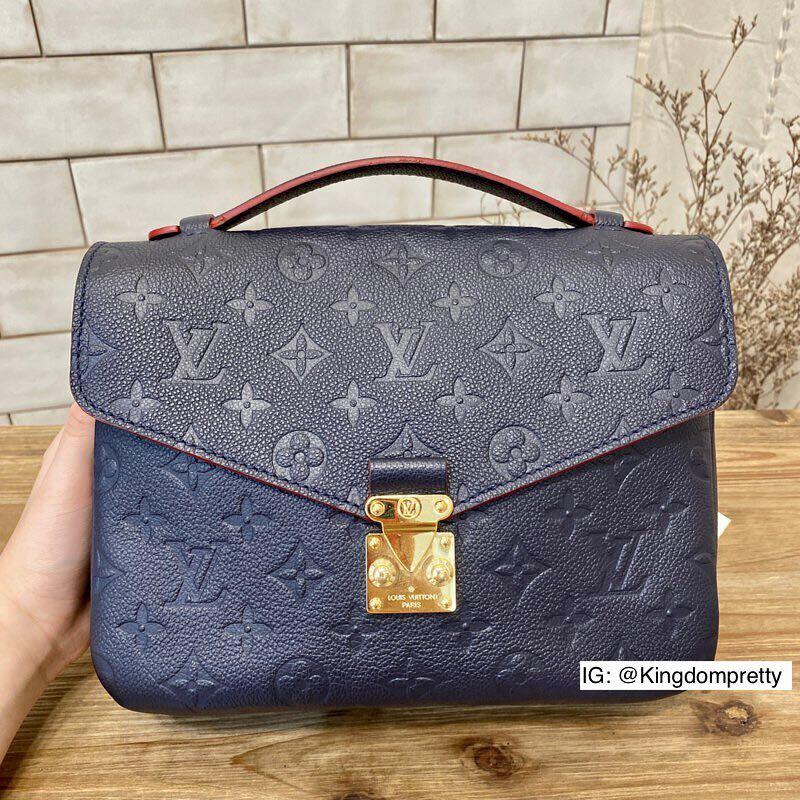 LV Pochette Metis Navy Blue Empreinte Leather, Luxury, Bags & Wallets on  Carousell
