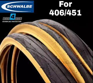 Schwalbe One Tyres for 406/451 Wheels/Wheelset for Foldie/Foldable Bicycle/Bikes