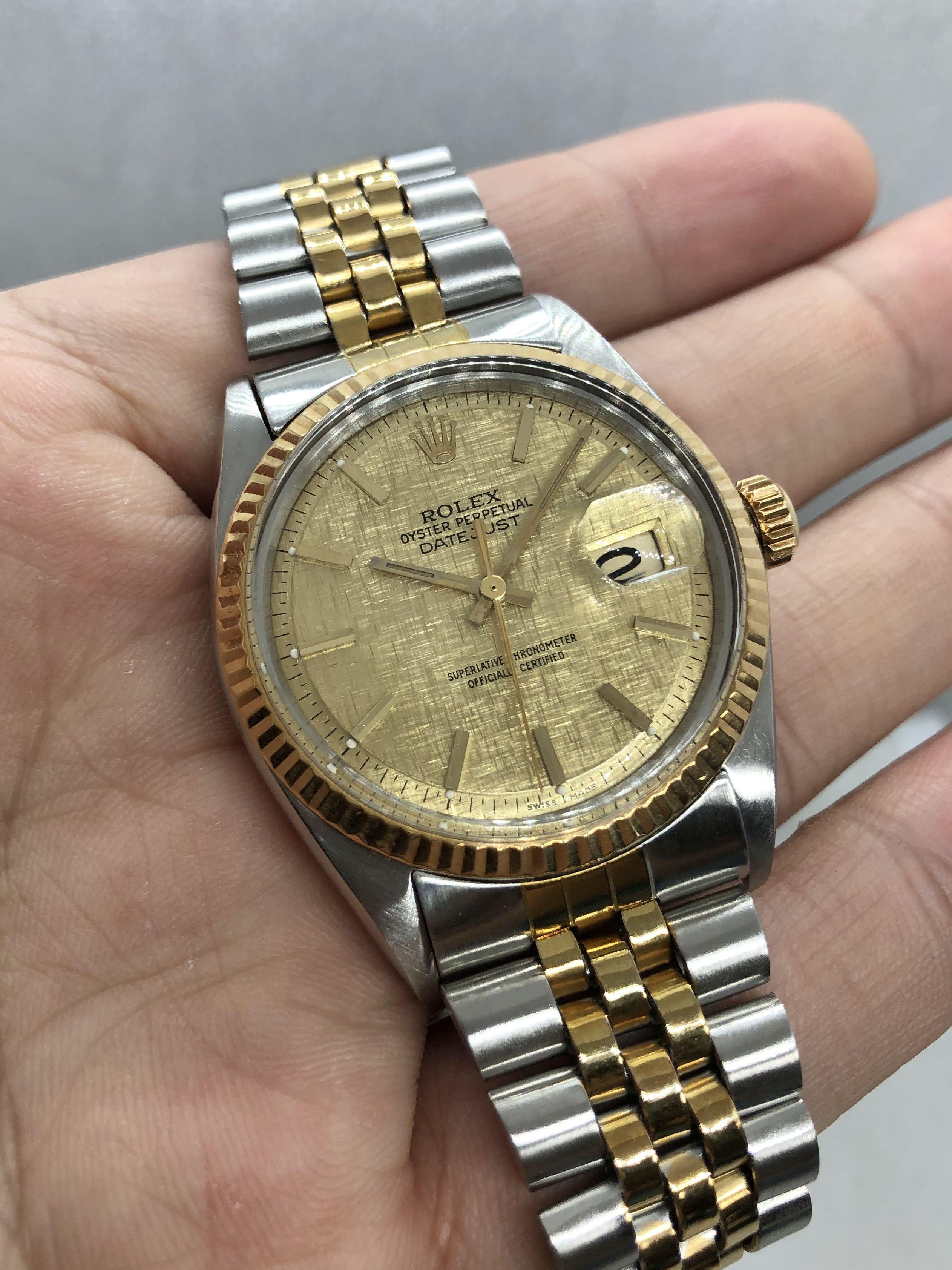 Rolex Datejust 1601 Gold Linen 36mm 