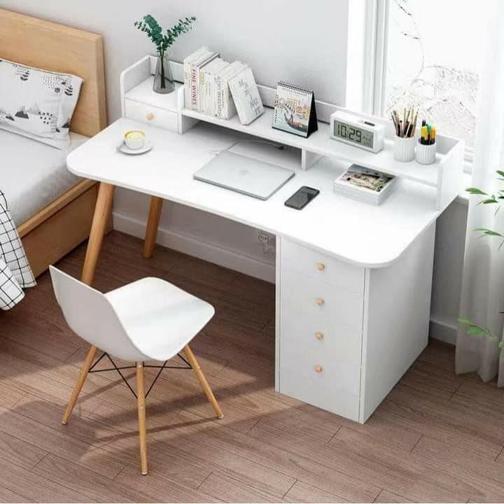 scandi table 4drawers (Category: Tables & Sets) located in Manila. Submitted by minidivisoria (Listing ID 1124531875, Image 3). Description: ₱1800 120x48x93cm Scandi Table (4 drawers) -Super nice & organize ang gamit -best for wfh & home study -minimalist -brand new box sealed -diassemble & easy to assemble.