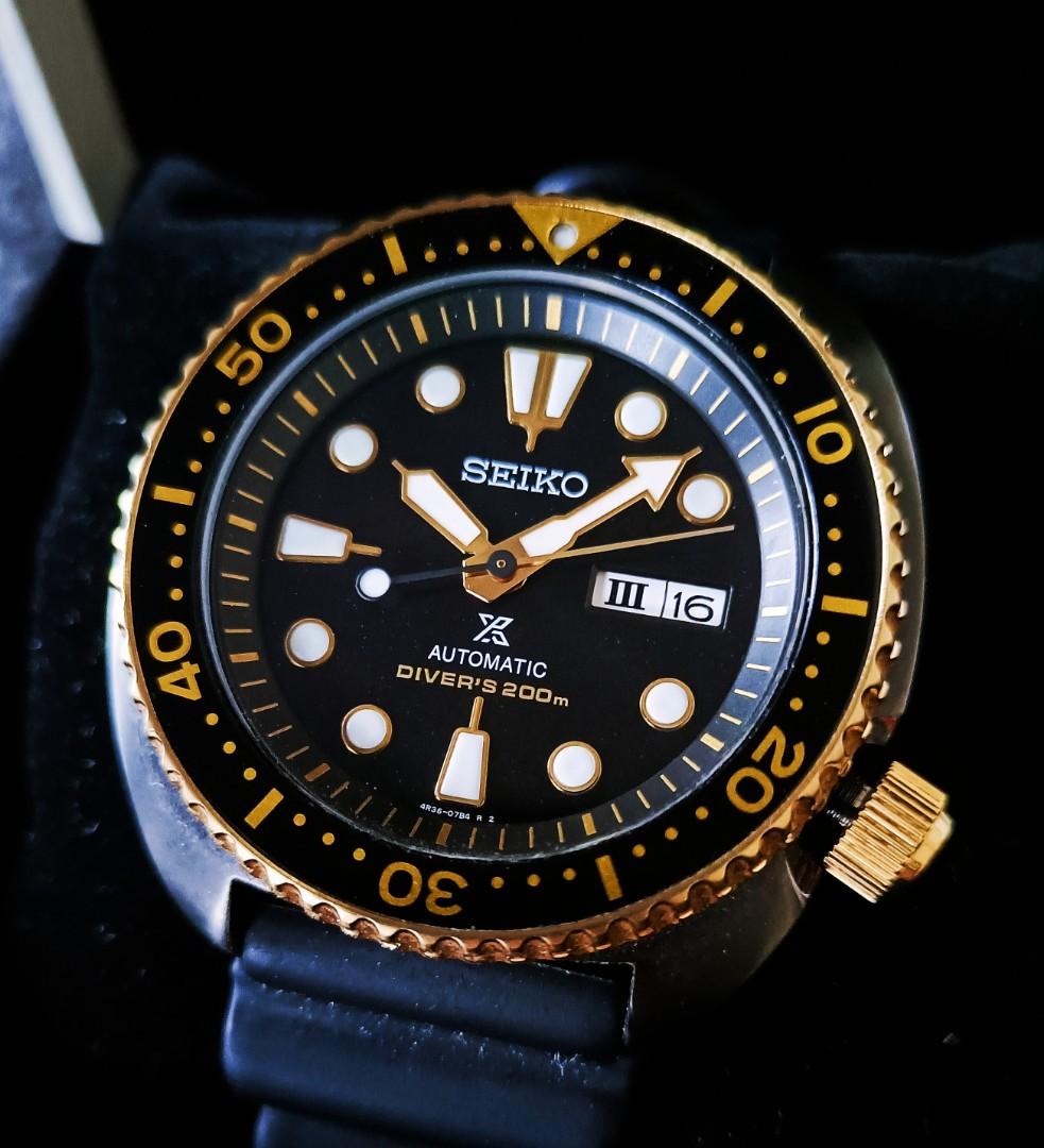 Seiko Golden Turtle PVD Black Automatic Prospex Dive Watch SRPD46K1, Men's  Fashion, Watches & Accessories, Watches on Carousell