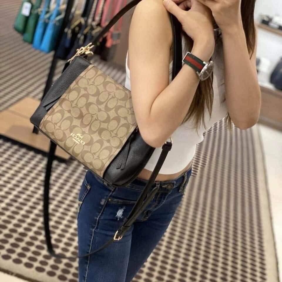 SMALL MARLON SHOULDER BAG IN SIGNATURE CANVAS (COACH 1600), Women's Fashion, Bags & Wallets