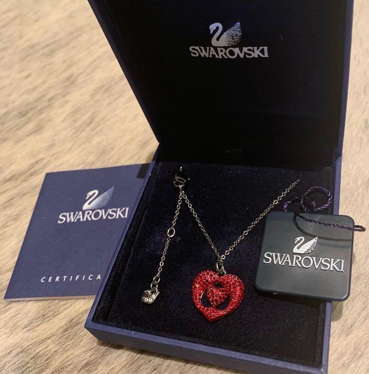 Red swarovski shop crystal necklace