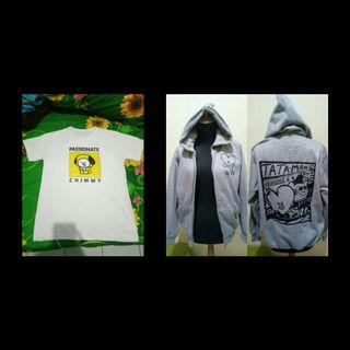 TAKE ALL UNOFF HOODIE V RUN BTS & T-SHIRT CHIMMY JIMIN