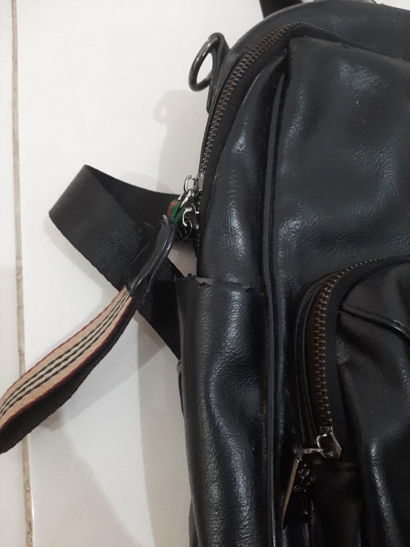 Tas Ransel Enji Warna Hitam, Fesyen Wanita, Tas & Dompet di Carousell