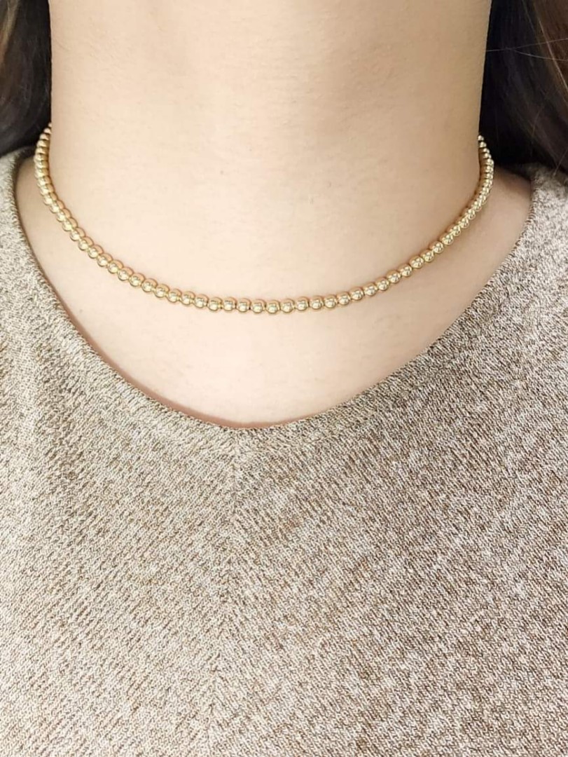 Tiffany gold discount ball necklace