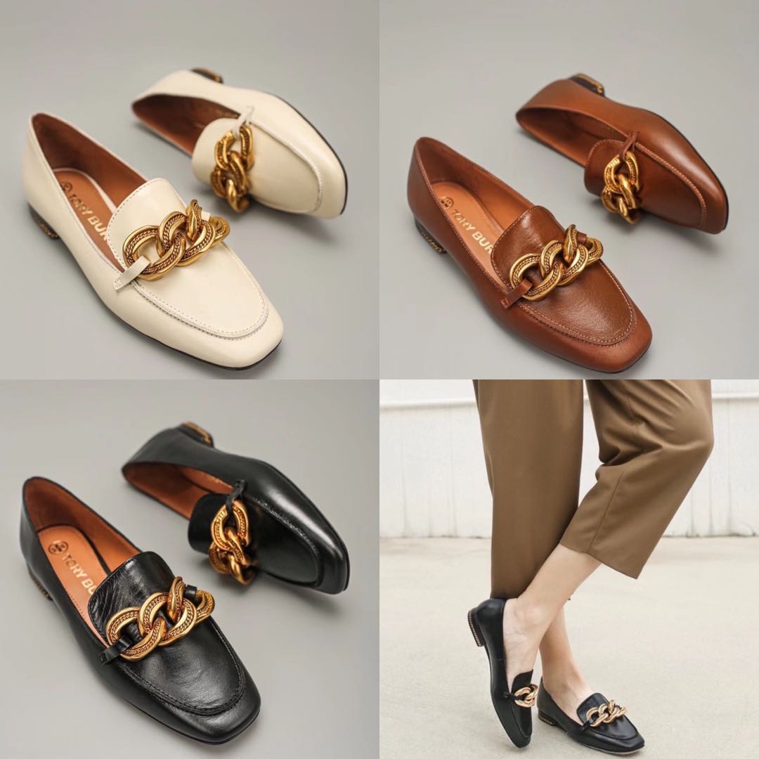 Descubrir 99+ imagen tory burch chain loafer