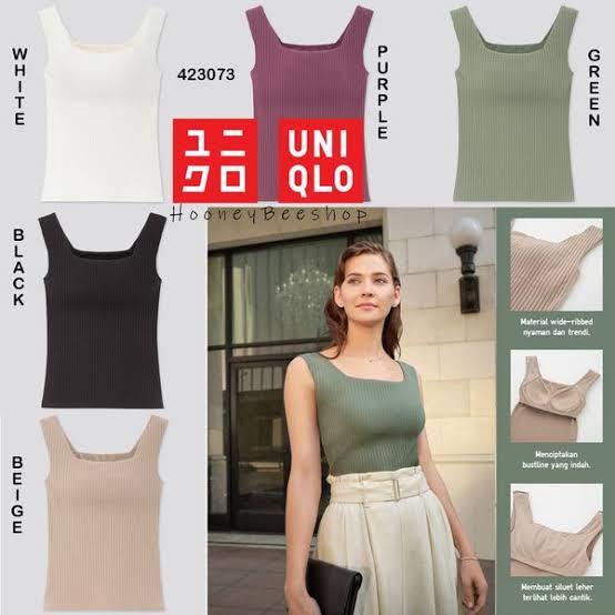 UNIQLO square neck bra top, Women's Fashion, Tops, Sleeveless on