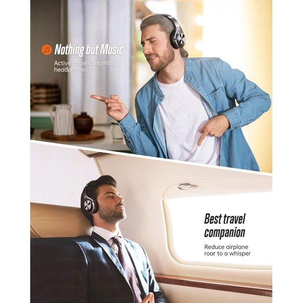 VANKYO C750 Headphones Active Noise Cancelling Headphones Over Ear with Microphone Un Wired Headset Hi Fi Stereo Deep Bass with 30H Playtime Protein Earpads for Travel Work TV PC Cellphones Audio Head...