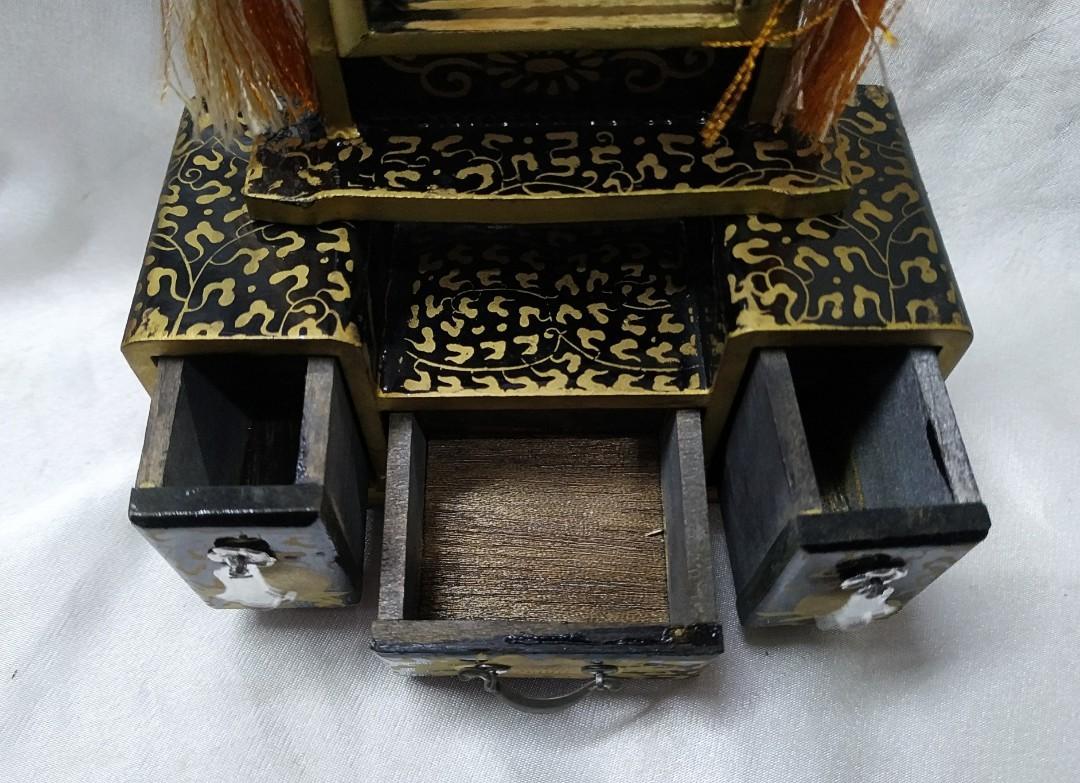 Vintage Japanese Vanity Table Mirror Wood Mini, Furniture & Home Living