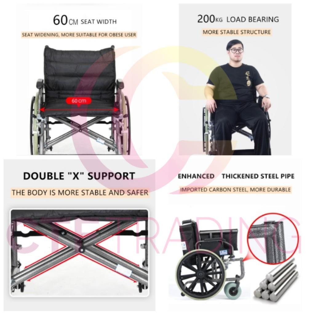 Wheelchair big size, Health & Nutrition, Assistive & Rehabilatory Aids, Wheelchairs on Carousell