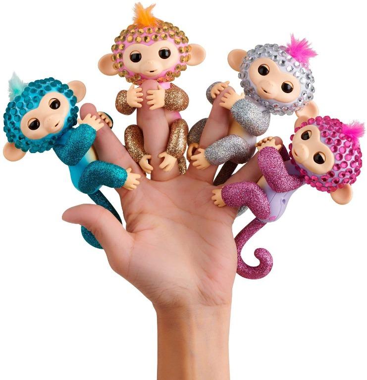 WowWee Fingerlings Monkeys Fingerblings Sparkle (White/Silver