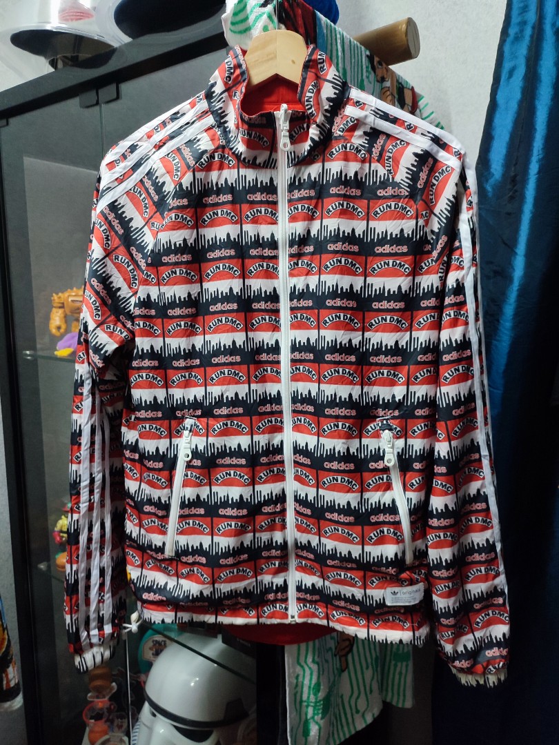 Adidas Originals X Run Dmc Jacket FullPrint. Reversible wear Men s Fashion Tops Sets Tshirts Polo Shirts on Carousell