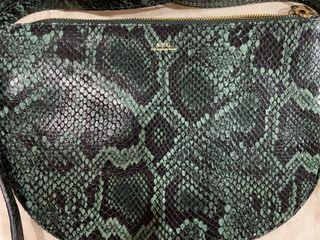 APC Women’s Maelys Bag In Dark Green Snake Printed Calfskin