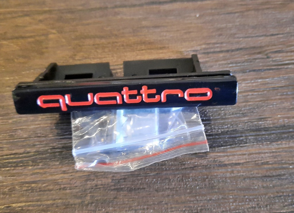 Audi Quattro Front Grill Badge Emblem Red & Black A3 A4 A5 A6 A7 A8 Q3 Q5  Q7 TT S3 S4 S5 S6 SLine, Auto Accessories on Carousell