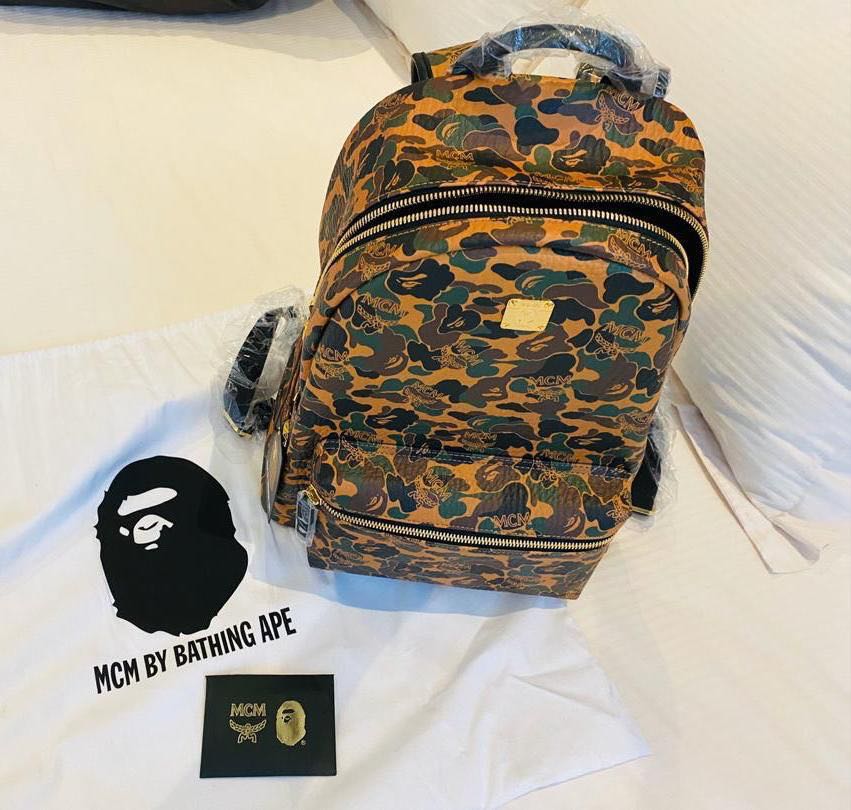 MCM X BAPE CAMO BACKPACK LIMITED EDITION-100% AUTHENTIC WITH RECEIPT