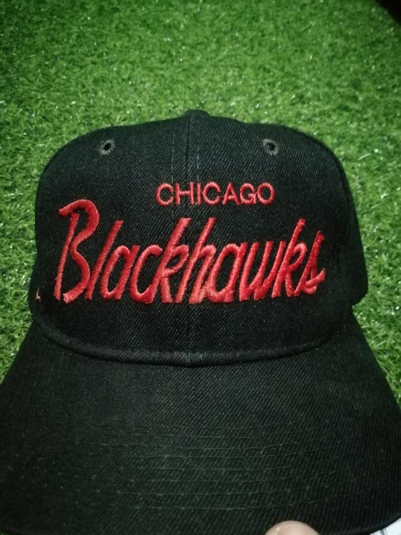 Chicago Blackhawks single script vintage hat 1st gen, Men's