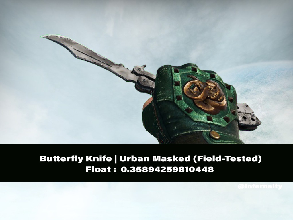 Butterfly Knife Urban Masked FT CSGO SKINS KNIVES, Video Gaming, Gaming
