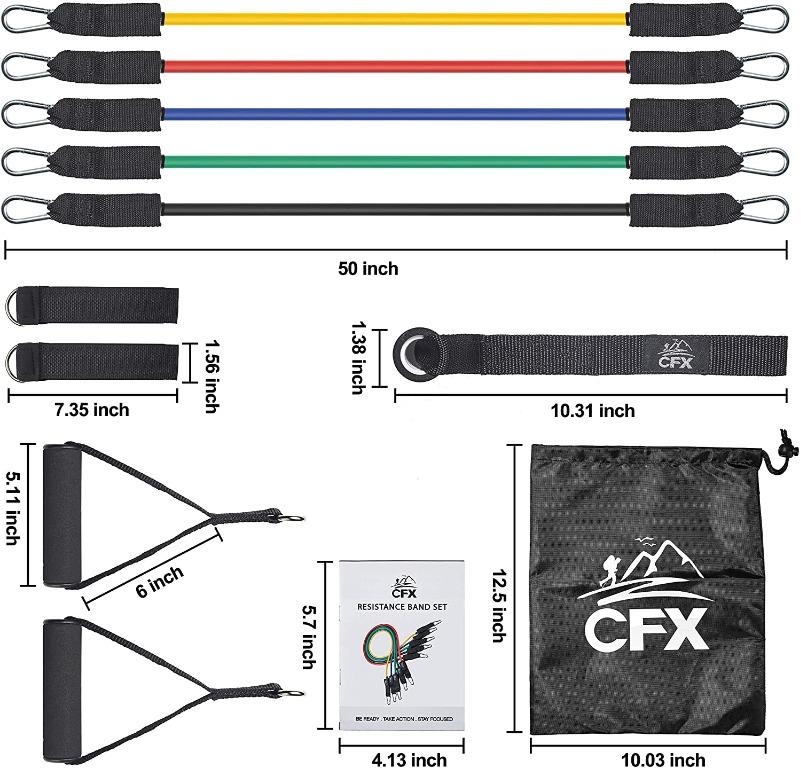 CFX Resistance Bands 3 Sets, Premium Exercise Loops with Non-Slip