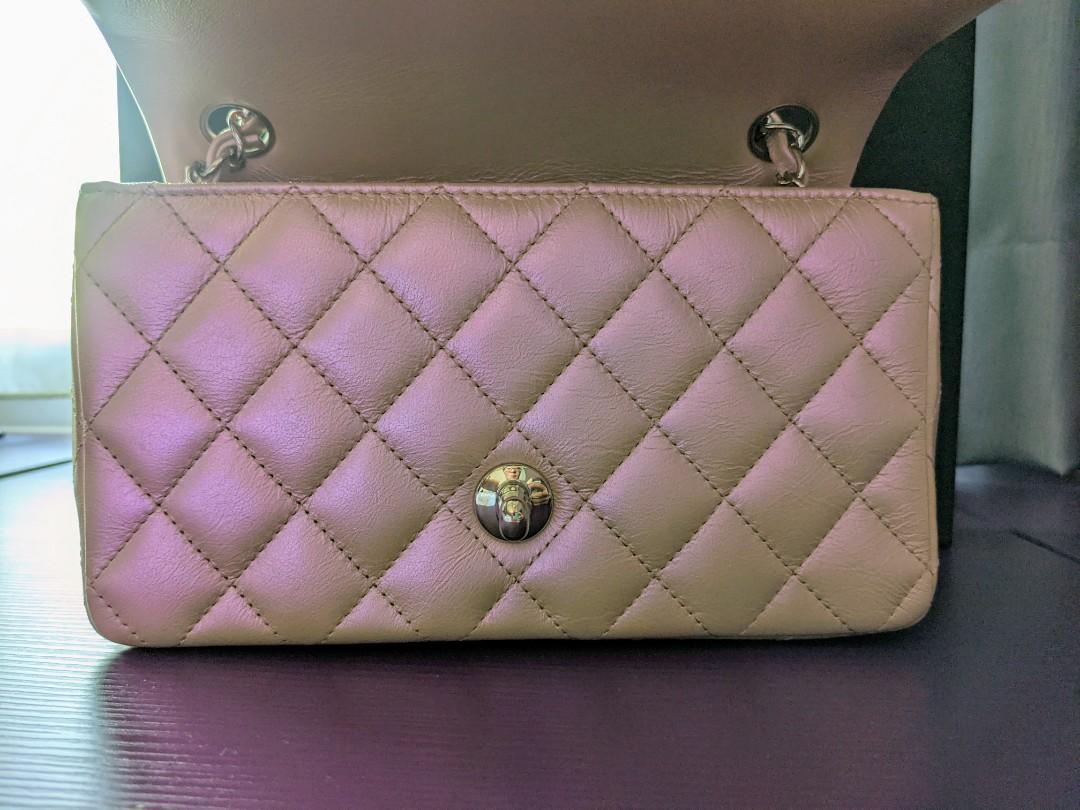 Chanel 21K Iridescent pink calfskin mini rectangular, Luxury, Bags &  Wallets on Carousell