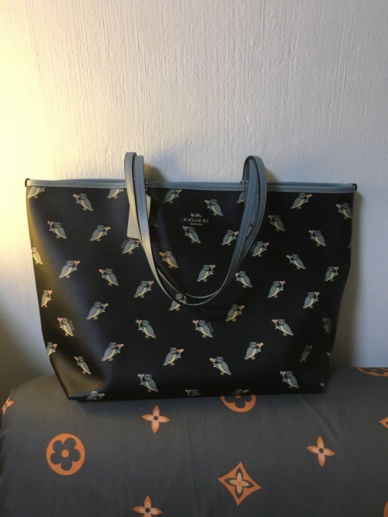 Coach owl on sale tote