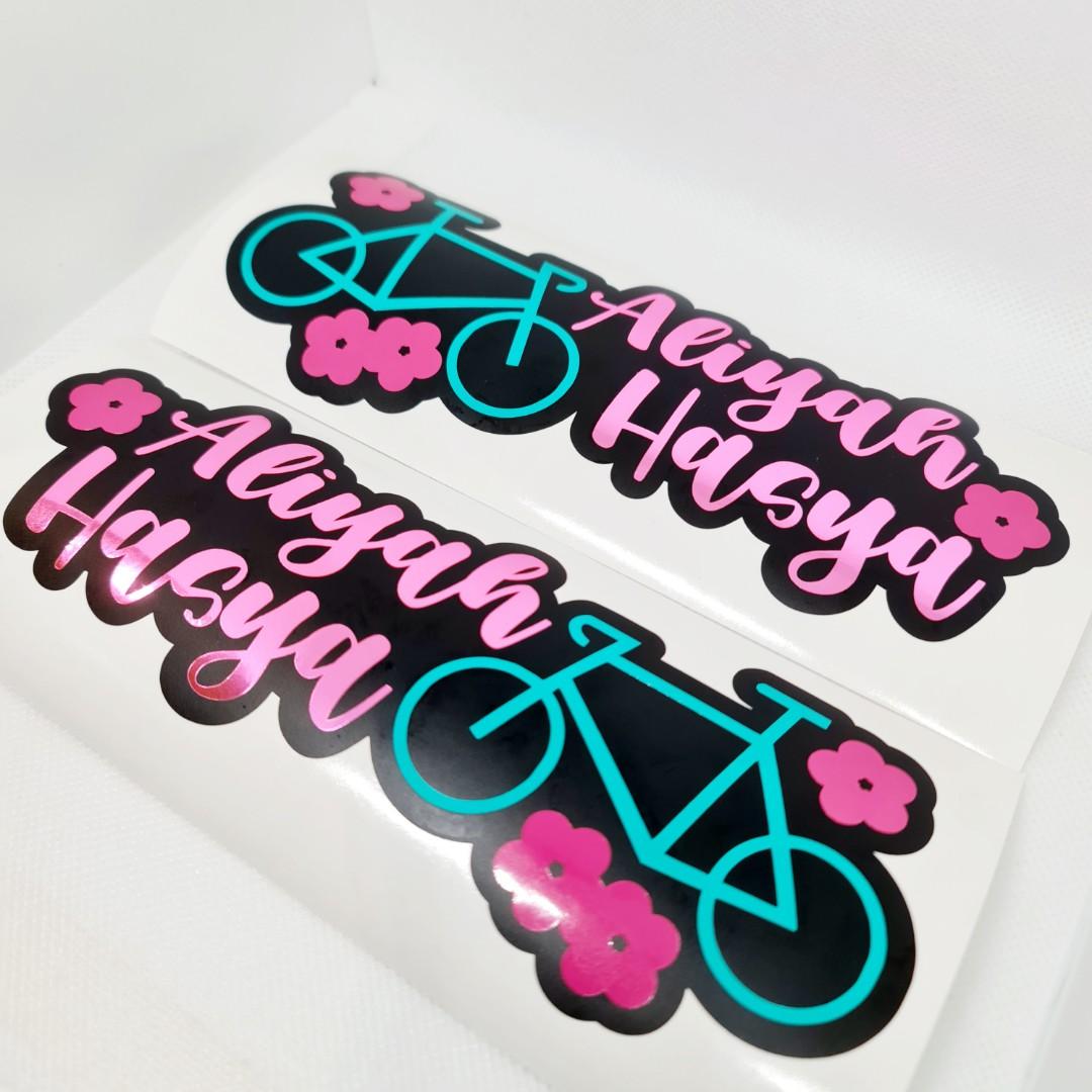 Customize bicycle name sticker decal, Sports Equipment, Bicycles