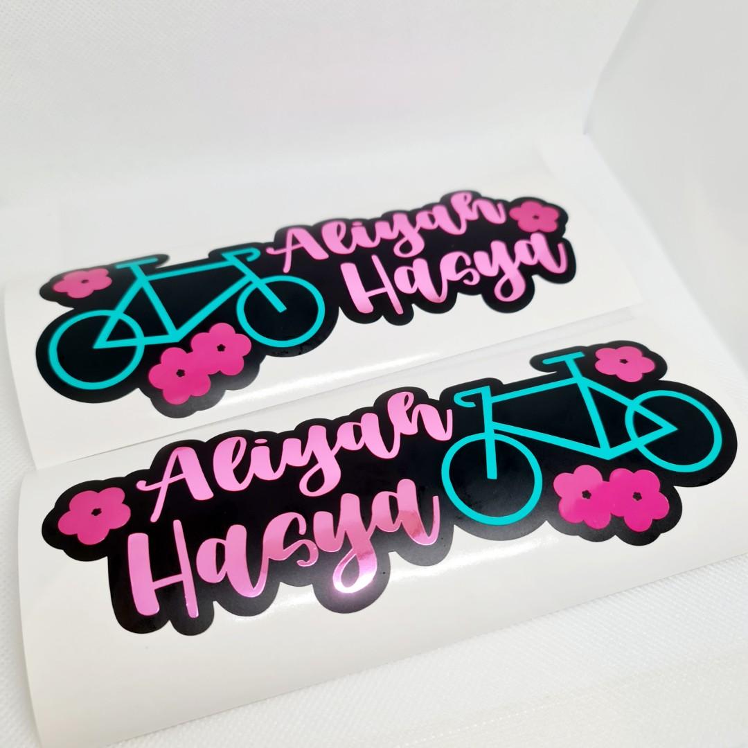 Customize bicycle name sticker decal, Sports Equipment, Bicycles