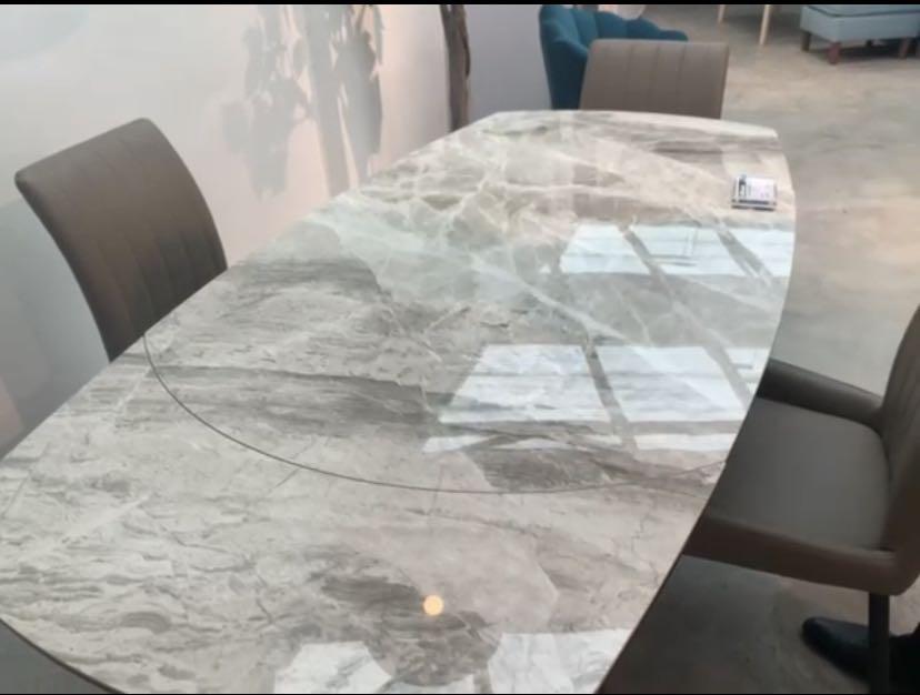 Extendable Marble Dining Table (Category: Tables & Sets) located in Singapore. Submitted by bobby7788 (Listing ID 1129045434, Image 3). Description: Marble dining table. Selling cause it’s taking up space and has no purpose for the extendable function. Well used. Condition 10/10 Height - 78cm Width - 87cm Length - 120cm (Before opening) 180cm (Fully open).