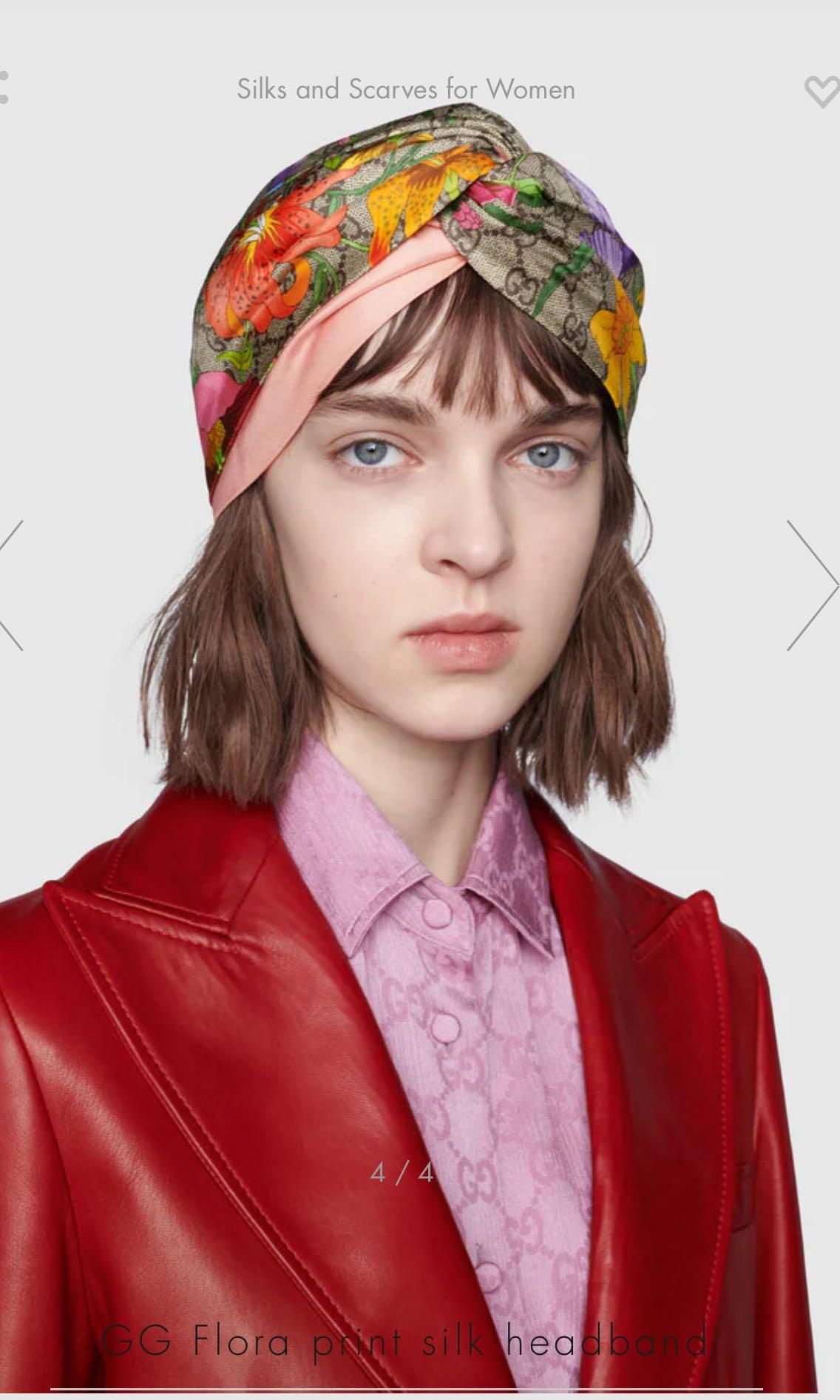 Gg flora cheap print silk scarf