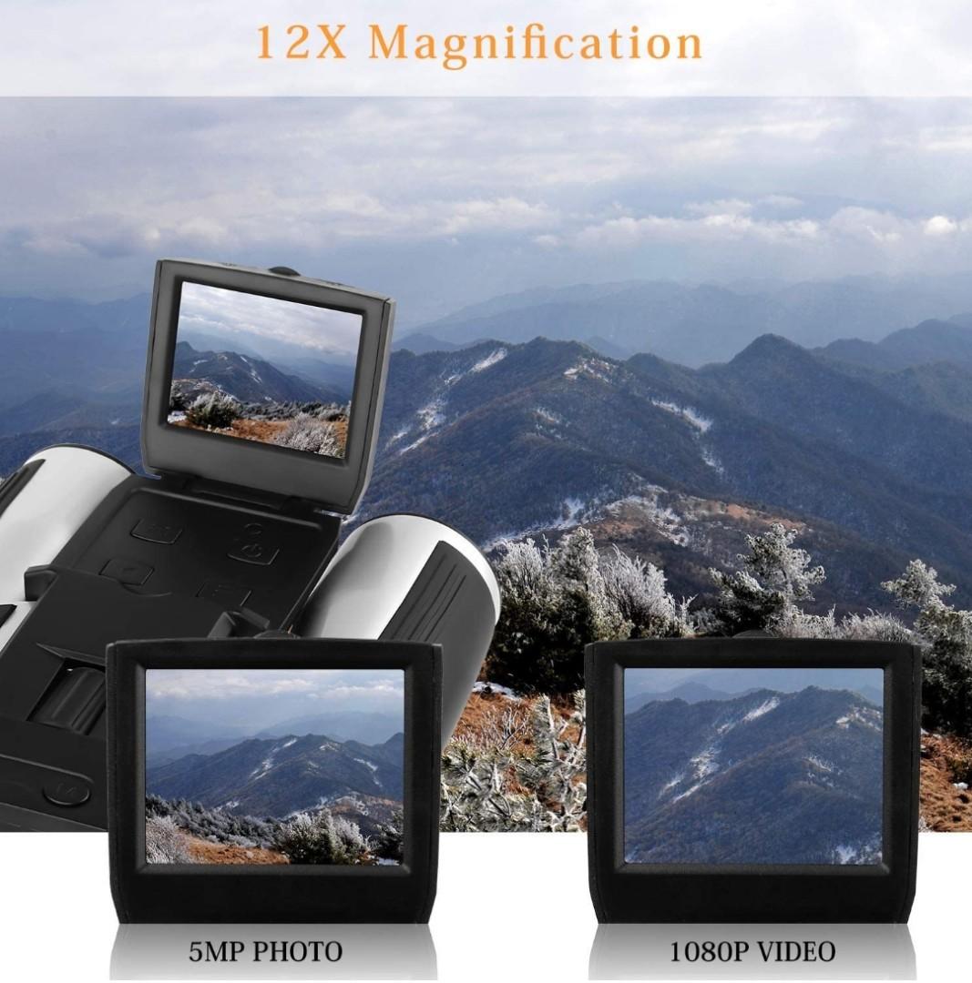 GordVE HD 1080P Digital Camera Spy Camera, 12X Puissant Zoom Binocular