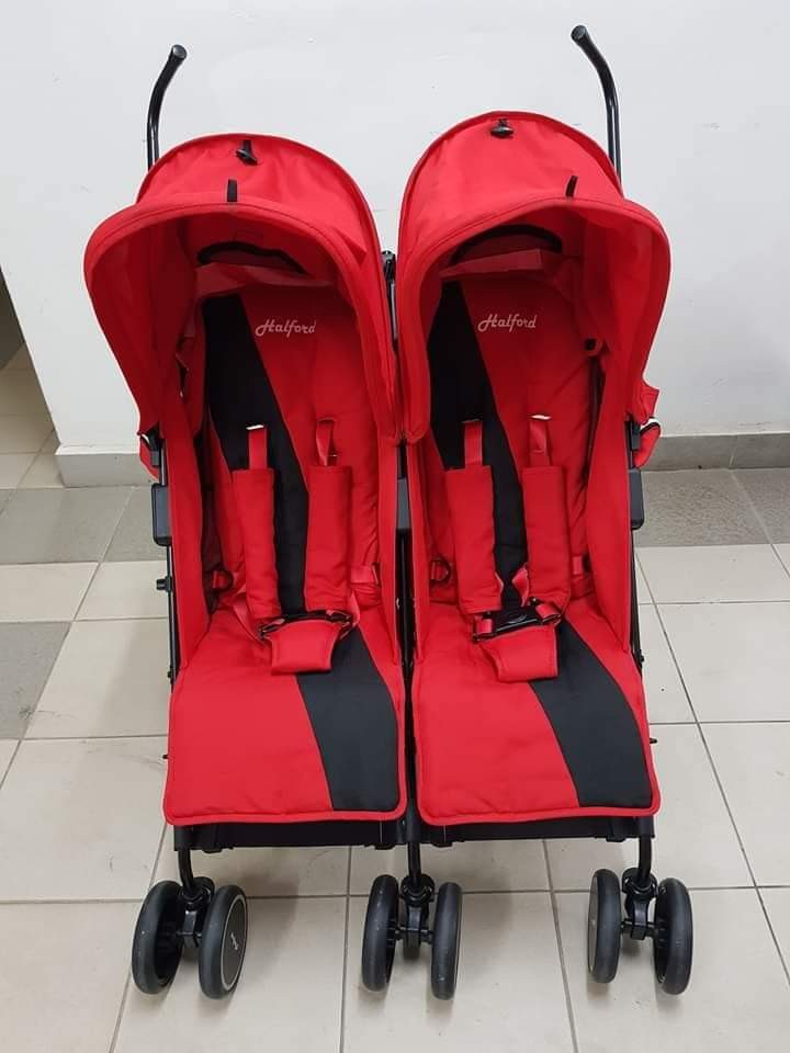 halford twin stroller